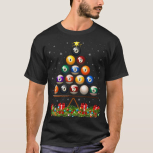 Billiards Pool Sports Lover Billiards Ball Christm T-Shirt
