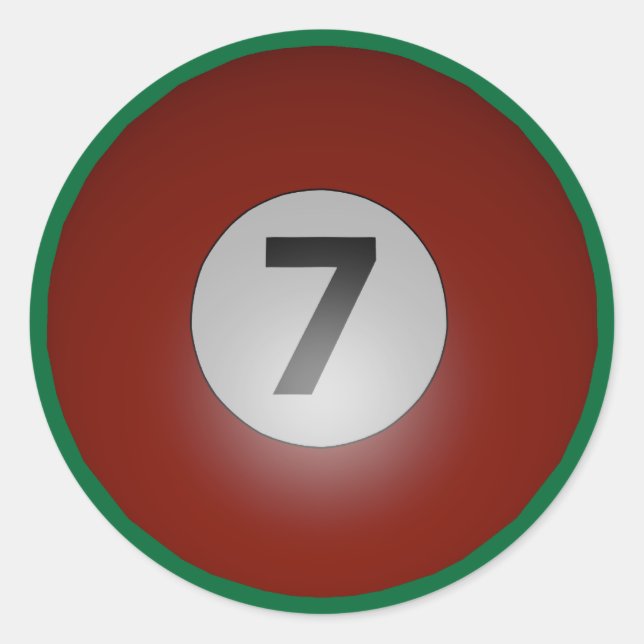 Billiards Seven Ball Runder Aufkleber (Vorderseite)