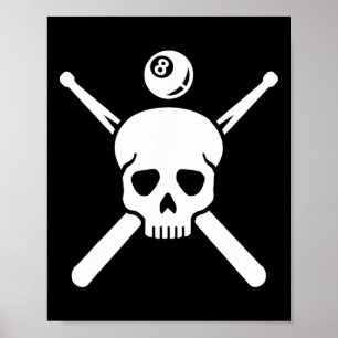 Billiards Skull Poster