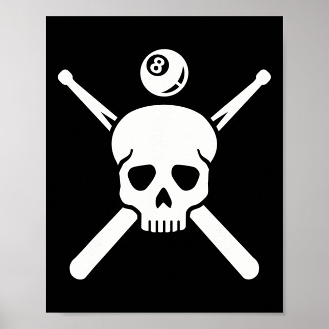 Billiards Skull Poster (Vorne)