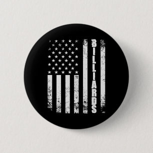 Billiards Snooker American Flag USA Games Sport Bi Button