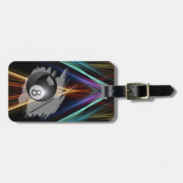 Billiards Sport ball and cue Personalize with Name Gepäckanhänger