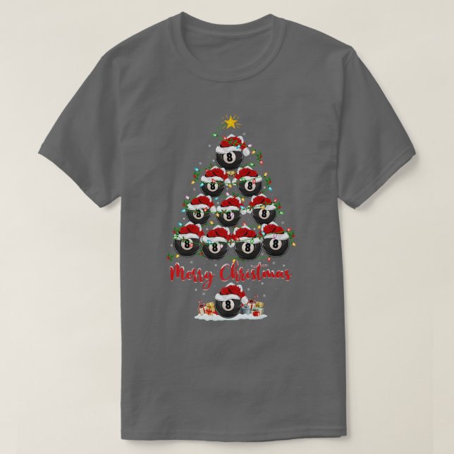 Billiards Sport Match Santa Billiards Christma T-Shirt (Design vorne)