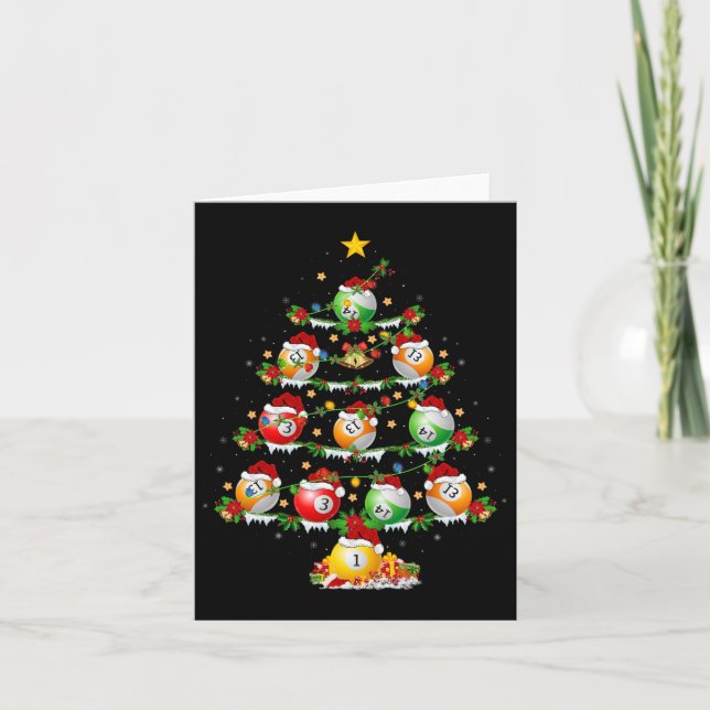 Billiards Sports Lover Lighting Billiards Christma Karte (Vorderseite)