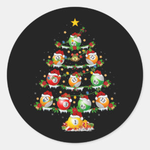 Billiards Sports Lover Lighting Billiards Christma Runder Aufkleber