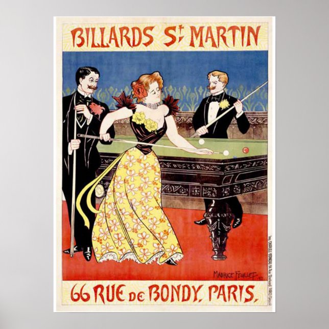 Billiards St. Martins, Paris Poster (Vorne)