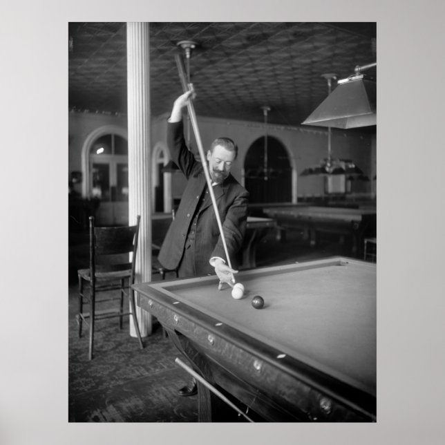 Billiards Trick Shot, Anfang der 1900er Poster (Vorne)