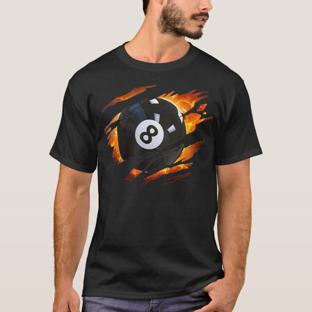 Billiards Tshirts Hommes 8 Ball Pool Tshirts Pool (Devant)