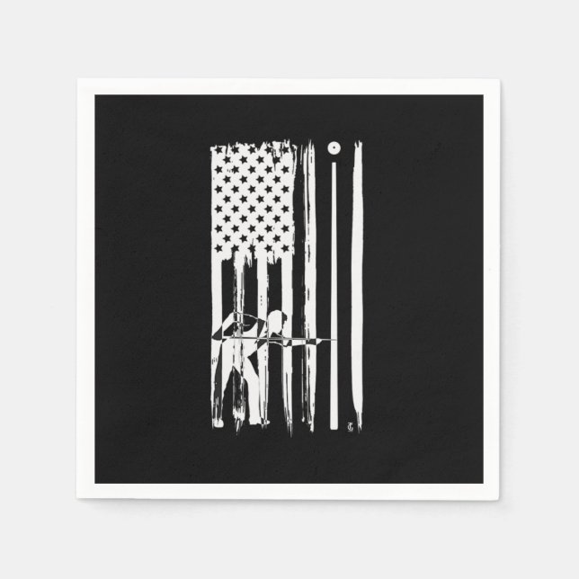 Billiards USA Flag Cue Sports Billiard Pool Gesche Serviette (Vorderseite)