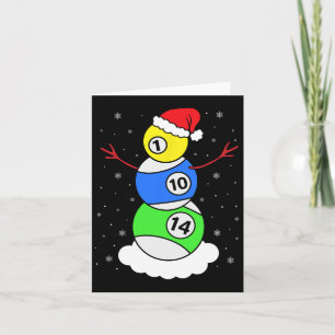 Billiards Weihnachtsschneemann Shirt Pool Player C Karte