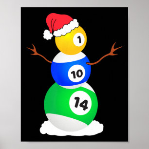 Billiards Weihnachtsschneemann Shirt Pool Player C Poster
