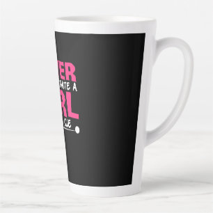 Billiardspieler Poolbillard Mädchen mit Queue Milchtasse
