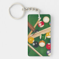 Billiardtisch mit Balls und Chalk