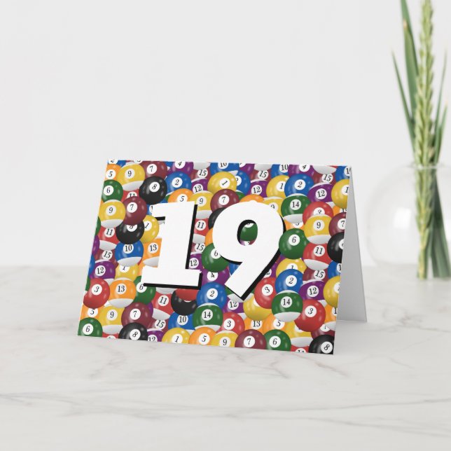 Billiardtische zum 19. Geburtstag Karte (Vorderseite)