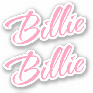 Billie Decorative Name in Pink x2 Aufkleber