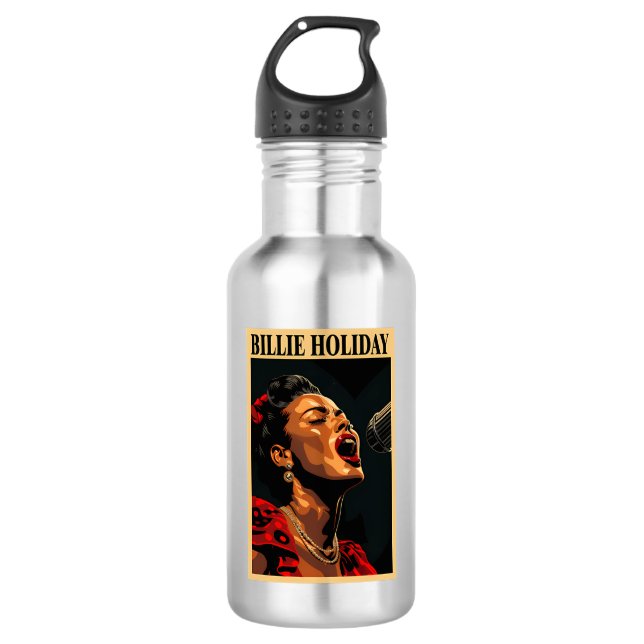 Billie Holiday Edelstahlflasche (Vorderseite)