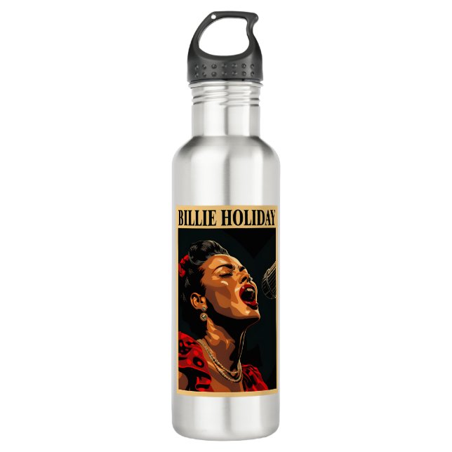 Billie Holiday Edelstahlflasche (Vorderseite)
