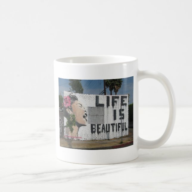 Billie Holiday-Straßen-Kunst Kaffeetasse (Rechts)