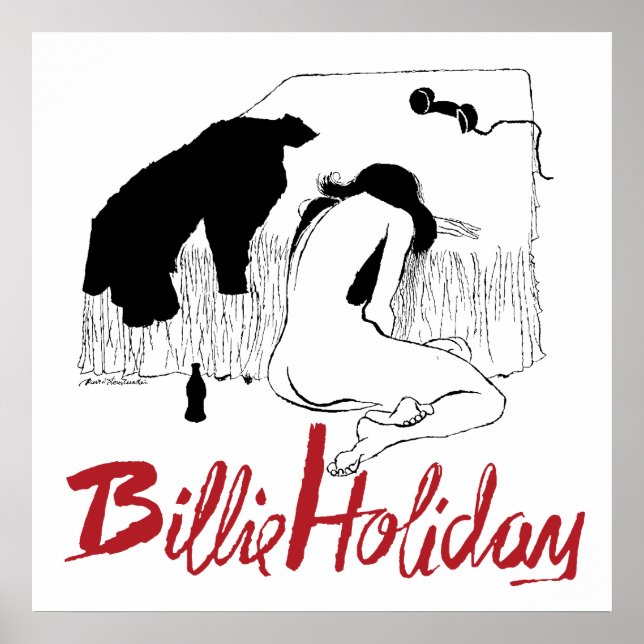 Billie Holiday Vintag Jazz Illustration Poster (Vorne)