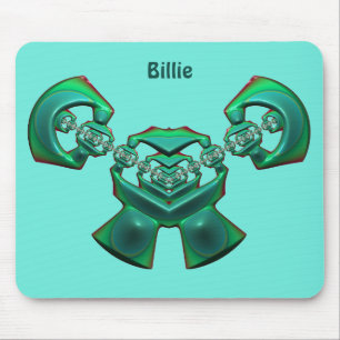 BILLIE ~ Multiple Green ~ BIZARRE Fraktal ~ Mousepad