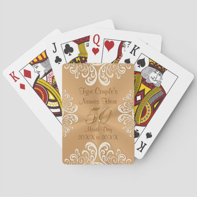 Billig 50 Jahre Geschenke PERSONALISIERT Spielkarten (Rückseite)