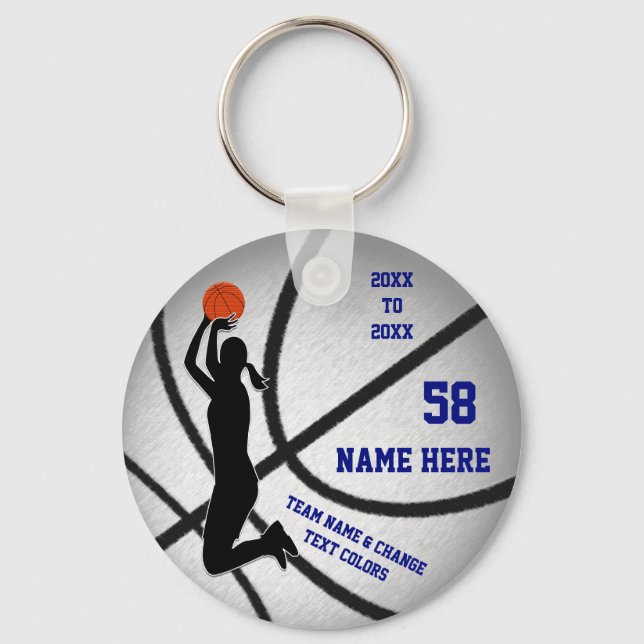 Billig Basketball Geschenke für Mädchen verändern  Schlüsselanhänger (Vorderseite)