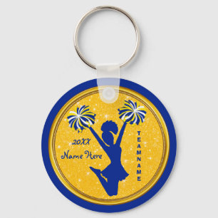 Billig Blue und Gold Grußgeschenke für Cheer Favor Schlüsselanhänger