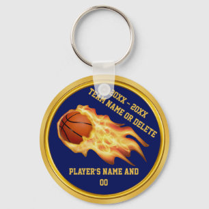 Billig Flaming Personalisiert Basketball-Schlüsse Schlüsselanhänger