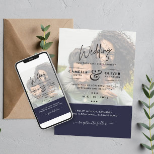 Billig Foto Hochzeit Einladung Alle Farben HAUSHAL Flyer