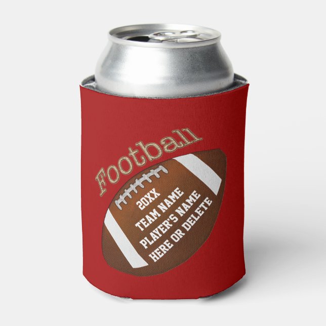 Billig Fußball Team Geschenke mit 4 Zeilen IHRER T Dosenkühler (Kanne Vorderseite)