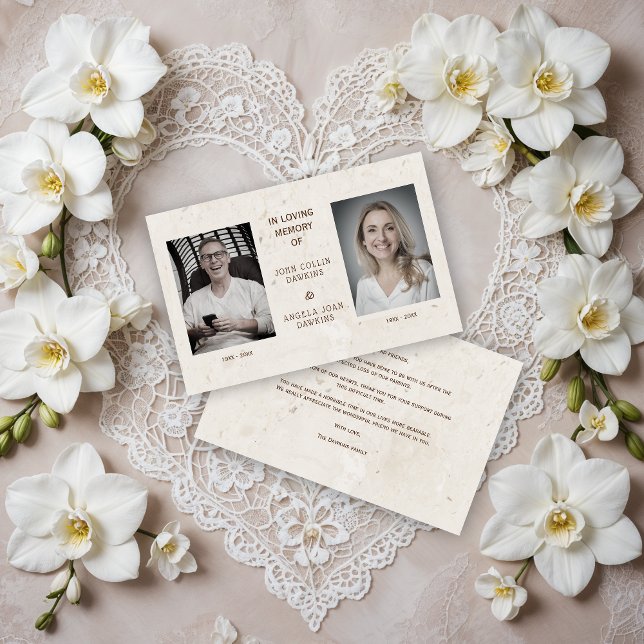 Billig Liebe Eins gestorben Couple Custom Foto (Cheap Dear Ones Deceased Couple Custom Photo Thank You Cards. )