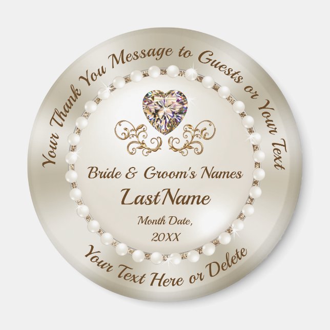 Billig Personalisiert, Hochzeit danke Magnete, Magnet (Vorne)