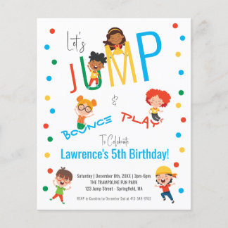 Billig Spaß Trampolin Park Jump Kinder Party Gebur Flyer