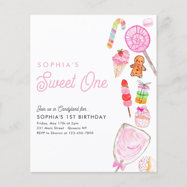Billig SWEET ONE Candy Kids Candyland 1. Geburtsta Flyer (Vorne)