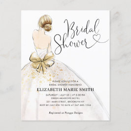 Billige Braut Hochzeit Gown Bridal Dusche Einladun Flyer