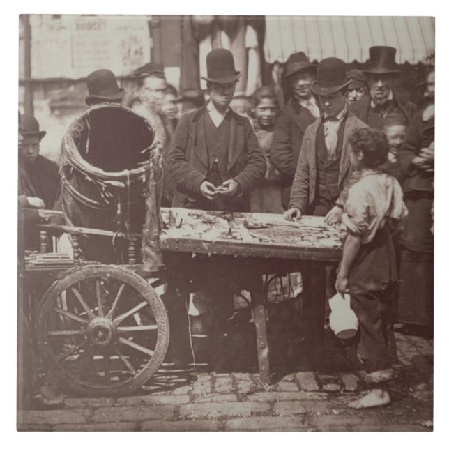 Billige Fische von St Giles, 'vom Straßen-Leben in Fliese (Vorderseite)