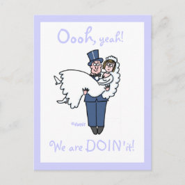Billige Funny Budget Hochzeit Cartoon retten die D Ankündigungspostkarte