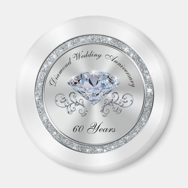 Billige Gastgeschenke zum 60. Hochzeitstag Magnet (Vorne)