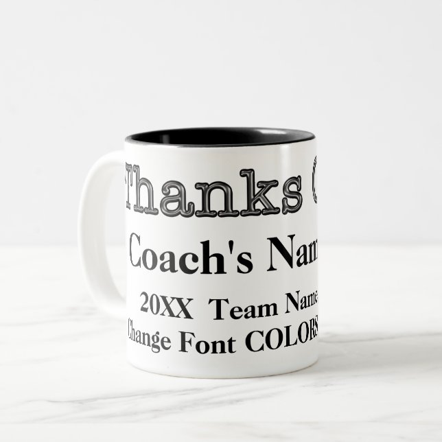 Billige Geschenke für Reisebusse, PERSONALISIERT,  Zweifarbige Tasse (Vorderseite Links)