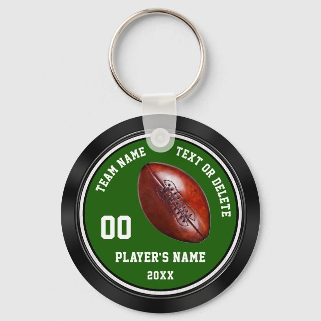 Billige grüne Personalisierte Fußballgeschenke, Fu Schlüsselanhänger (Vorderseite)