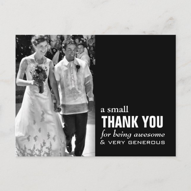 Billige Hochzeit Danke Karte - Foto Funny! (Vorderseite)