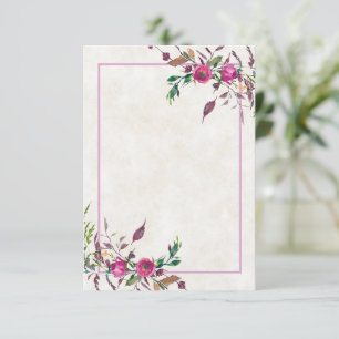 Billige Hochzeits-Einladung mit losen rosa Blumen Einladung
