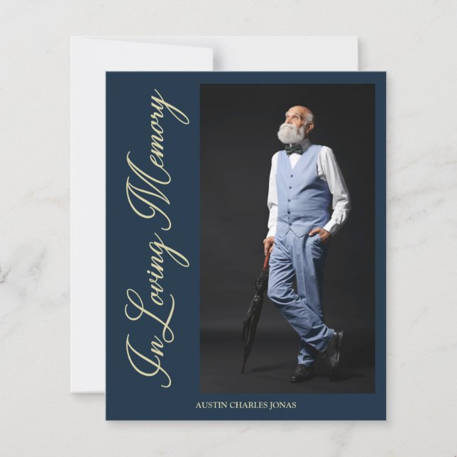 Billige Marine Elegante Golden Foto Beerdigung (Vorderseite)