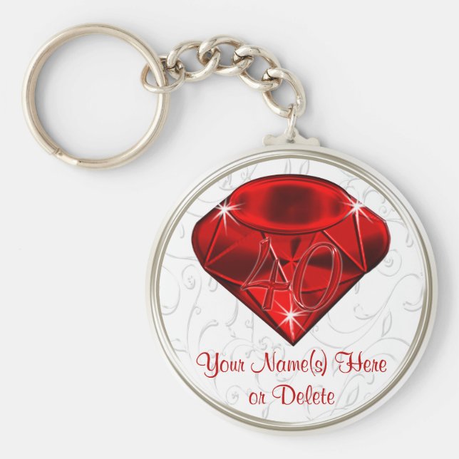 Billige personalisierte 40. schlüsselanhänger (Vorne)