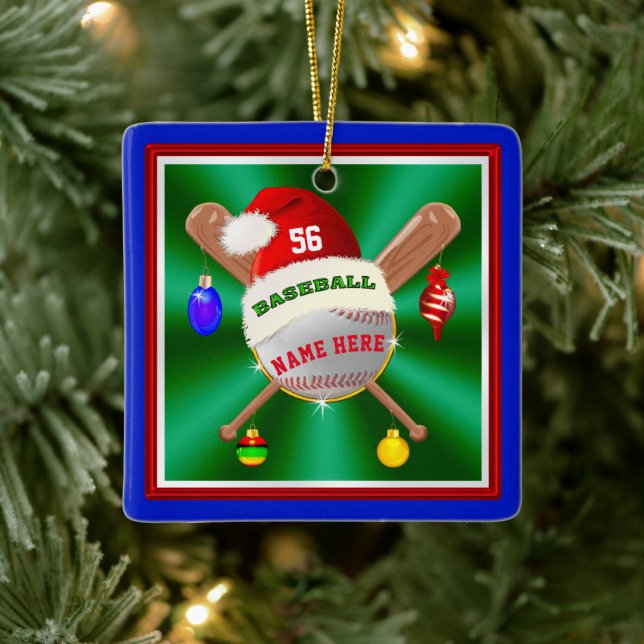 Billige Personalisierte Baseball-Ornamente für Jun Keramikornament (Baum)