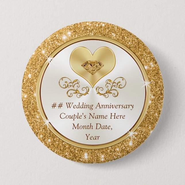 Billige Personalisierte Gastgeschenken zum Goldene Button (Vorderseite)