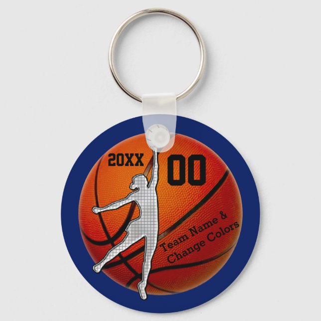 Billige Personalisierte Geschenke für Girls Basket Schlüsselanhänger (Vorderseite)