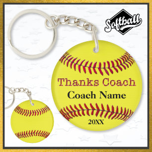 Billige Personalisierte Geschenke für Softball-Coa Schlüsselanhänger