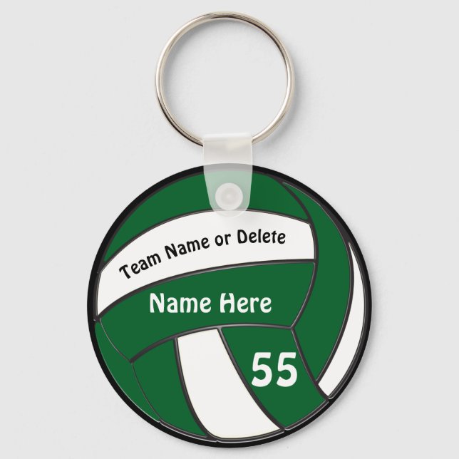 Billige Personalisierte Grüne Volleyball-Geschenke Schlüsselanhänger (Vorderseite)
