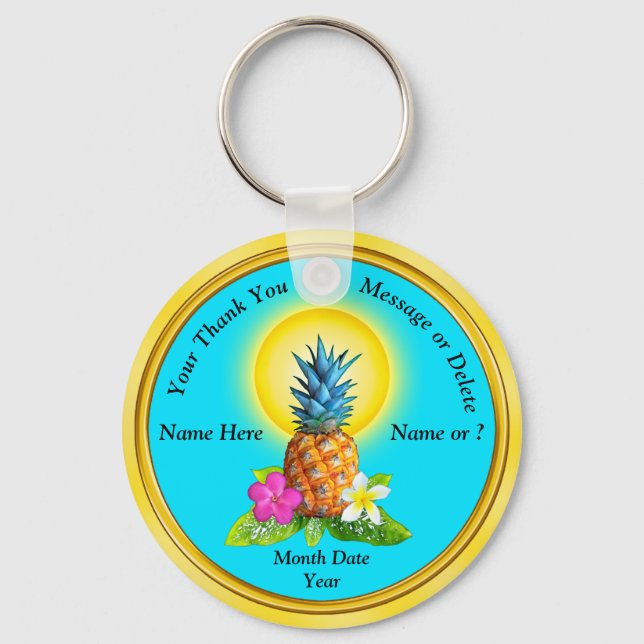 Billige Personalisierte hawaiianische Gastgeschenk Schlüsselanhänger (Vorderseite)